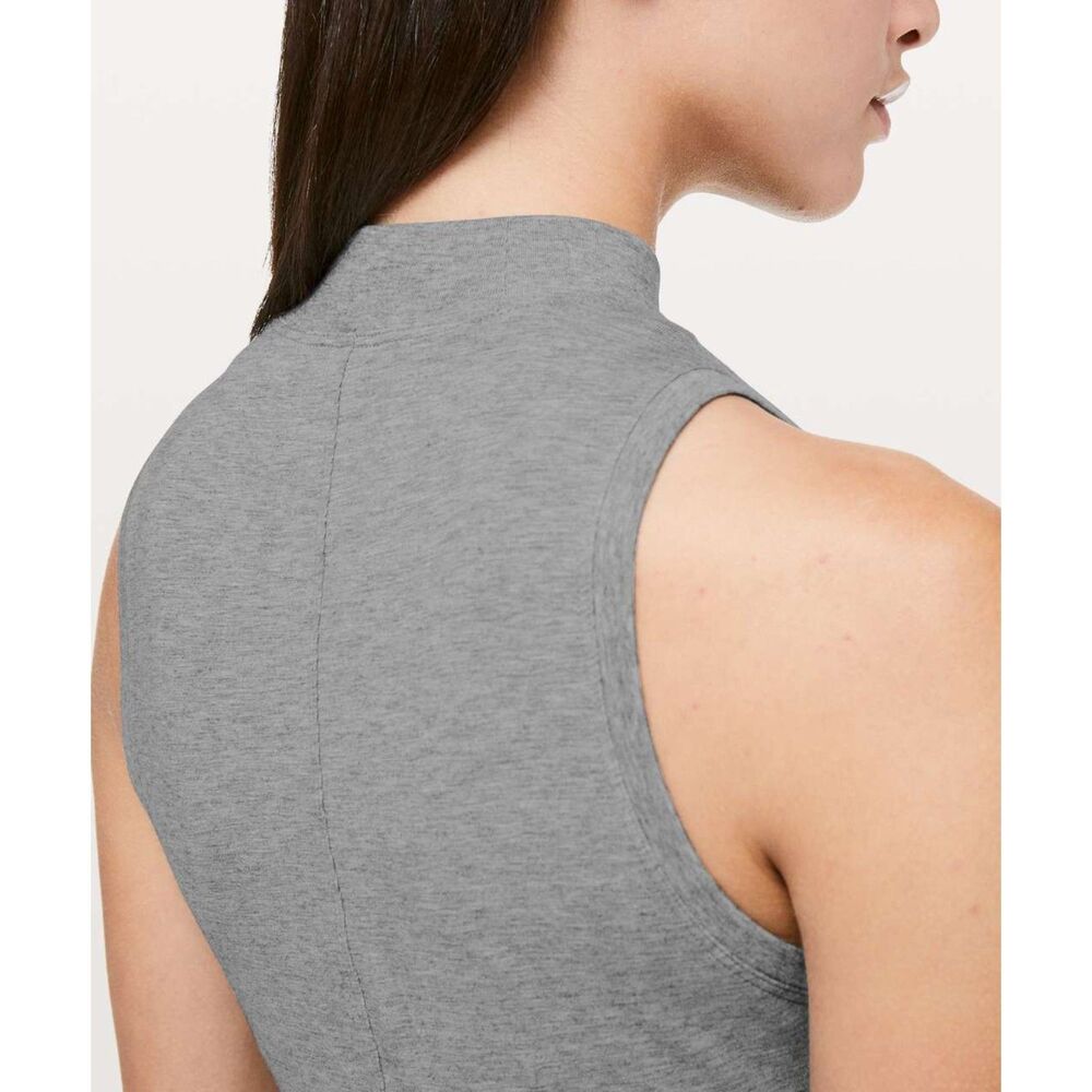 Lululemon Kitsilano Mock Tank Heathered Medium Grey 4-6 Athletic Workout - Picture 8 of 9